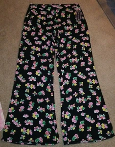 Scoop Flare Pant L/G (12-14) Junior/Woman Black/Flowers Multicolor Comfy Pant - Picture 1 of 8