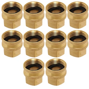 Swivel Garden Hose Adapter, 3/4" FH x 1/2" FIP Swivel, Brass Lead Free 10 Pack - Picture 1 of 6