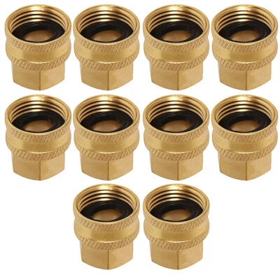 Swivel Garden Hose Adapter, 3/4" FH x 1/2" FIP Swivel, Brass Lead Free 10 Pack - Image 1 of 4