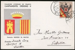 Sevilla - Guerra Civil - TP o 10cts. - Postal "Falange Juveniles ..- Campamento - Picture 1 of 1