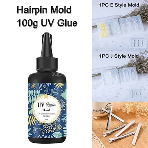 100G UV Resin UV Hairpin Mold Hair Clip Mold Clear Mold DIY for Hairpin Making - Picture 1 of 11