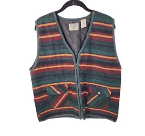 Vintage Kidco Wool Vest Plaid Full Zip Size XL  SEE MEASUREMENTS  - Picture 1 of 6