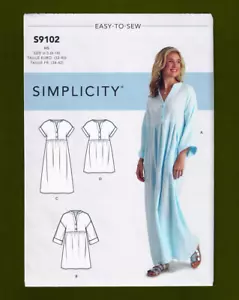 EASY to Sew Caftan and Loungewear Sewing Pattern (Sizes 6-14) Simplicity 9102 - Picture 1 of 6