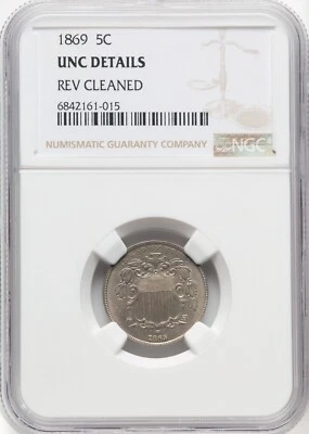 1869 Shield Nickel - NGC UNC Details - VERY PQ - LOOKS PROBLEM FREE! - Image 1 of 2