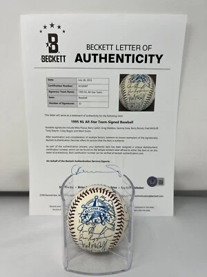Liga Nacional Firmado 1995 Juego de Estrellas Beckett LOA 33 Autos Gwynn Foto 1 de 4