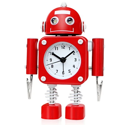Betus Non-ticking Robot Alarm Clock Stainless Metal Wake-up Clock With Hand Clip - Image 1 of 4