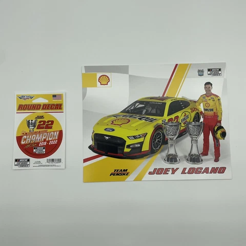 Joey Logano 2022 Champion Hero Card and 3” decal NASCAR Cup Series Shell Penske Cover