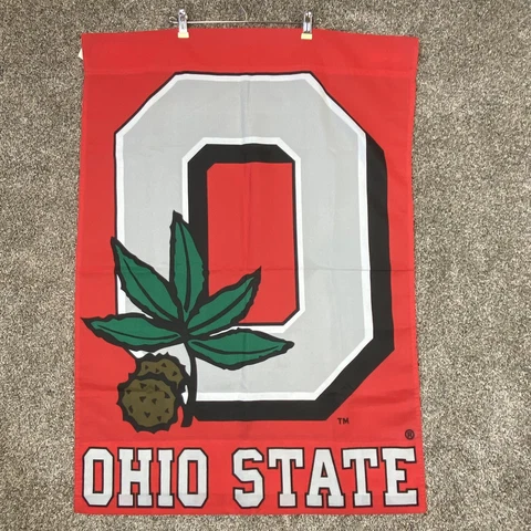Ohio State Buckeyes University Red Flag House Banner Double Sided 29” X 41” Cover