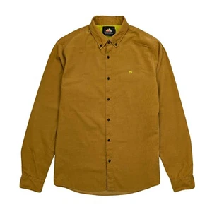 Scotch & Soda Shirt Mens Size L  Corduroy Brown Mustard Micro Wale Cotton - Picture 1 of 10
