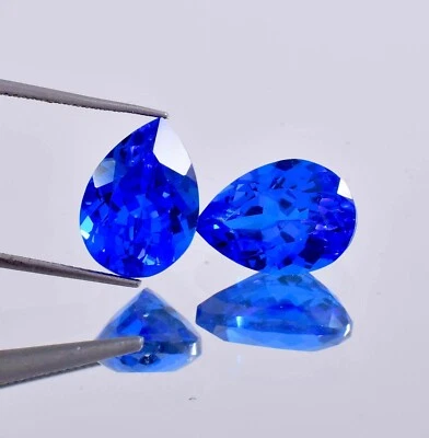 1 Pair Flawless 16 x 10 mm Natural Blue Tanzanite Loose Gemstone (GIT Certified) - Image 1 of 4