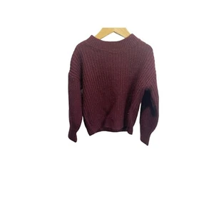 GB Girls Sweater Size 6 Burgundy Knit Casual Fall Mock Neck - Picture 1 of 4