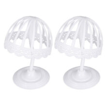  2 Pcs White Child Wig Stand Tripod with Cap Holder Organizer for Wall