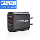 New Travel Eu Us Adapter Quick Charge Usb+Type-C+Qc3.0 Multi-Port Wall Charger