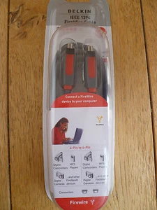 BELKIN IEEE 1394 FIREWIRE CABLE 4 PIN - 4 PIN 4.2M CAMCORDERS CAMERAS MP3 - Picture 1 of 3