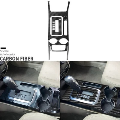 Cubierta de panel de cambio de marchas de consola de fibra de carbono real 4 piezas para Ford Escape 2008-2012 Foto 1 de 4