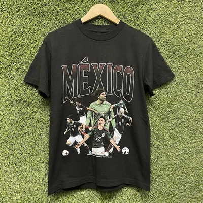 Camiseta gráfica deportiva fútbol Vibras México Mundial 2022 para hombre S doble cara Foto 1 de 4