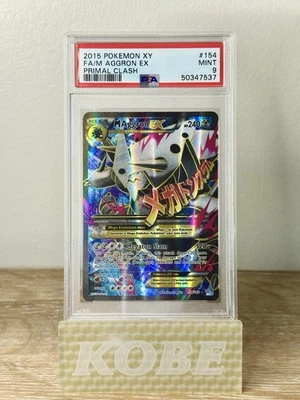 PSA 9 M Aggron EX 154/160 XY Primal Clash 2015 Pokemon Card Full Art Holo Foil - Image 1 of 2