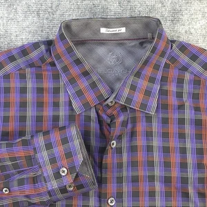 Bugatchi Hemd XL Shaped Fit Langarm Knopfleiste mehrfarbig kariert Baumwolle - Bild 1 von 9