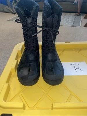 Mens Ozark Trail Black Winter Insulated Snow Boots Size 10 Excellent Condition - Image 1 of 4