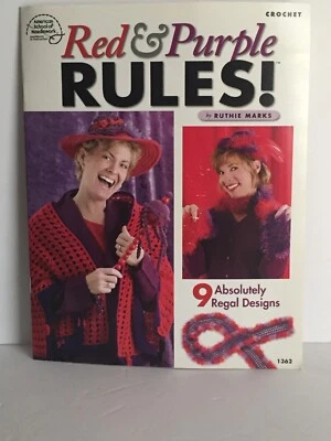 Red & Purple Rules! by Ruthie Marks- Crochet Pattern Leaflet (9 Designs) - Image 1 of 4