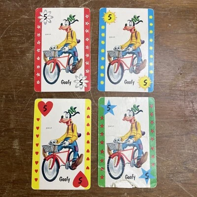 Lote De 4 Tarjetas De Juego Goofy #5 De Colección Walt Disneyland WDP LEER Foto 1 de 4