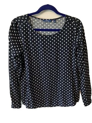 Blusa Tom Tailor Talla 34 Viscosa Azul Marino Y Blanco Punteada Foto 1 de 4