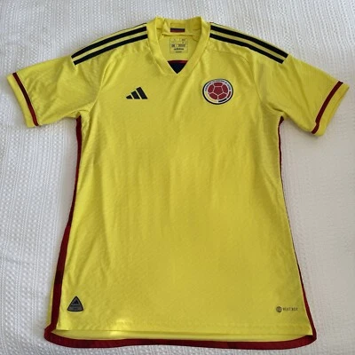Men’s Columbia Soccer Futbol Jersey Yellow Adidas Large Slim Fit Home 2022 - Image 1 of 4