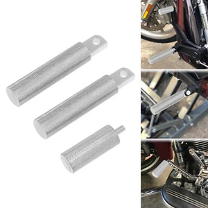 All Chrome Knurled Foot Pegs & Shifter Pegs For Harley Sportster Softail Touring - Foto 1 di 9