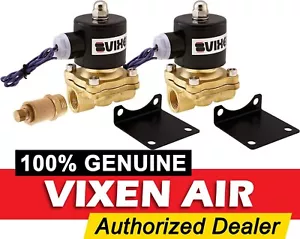 1/2" NPT SOLENOID 2PK W/ONE SLOW DOWN DUMP VALVE SUSPENSION/AIR RIDE 12V/210PSI - Foto 1 di 6