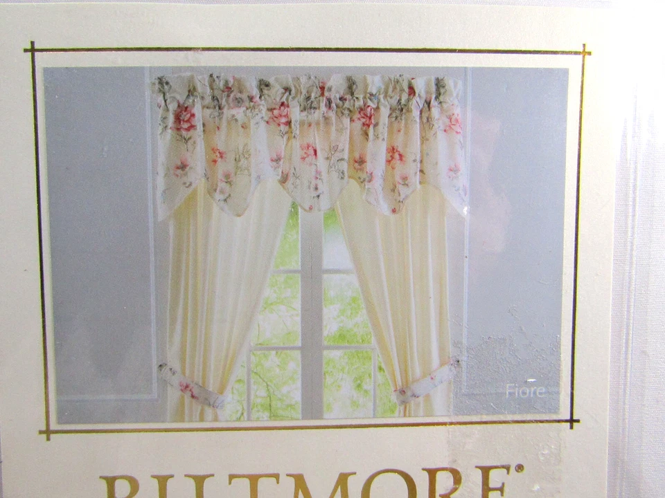 Biltmore IVORY 2-Drapery Panels 43" X 84" + 3"Header w/ Rod Pocket & Tie Backs - Image 1 of 4