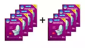 8 PACKS OF DISPOSABLE PAPER TOILET SEAT COVERS (80pc) HYGIENIC PROTECTION TRAVEL - Picture 1 of 9