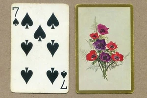 MOHNBLUMENSTRAUSS. (Seven of Pik ) Spielkarte tauschen - Bild 1 von 3