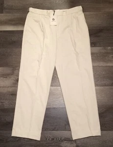 Banana Republic Athletics Thick Linen Blend Pleated Pants Cream 36x30 $130 - Picture 1 of 11