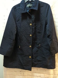 Avenue Women's 22-24 quilted blue coat jacket - Picture 1 of 11