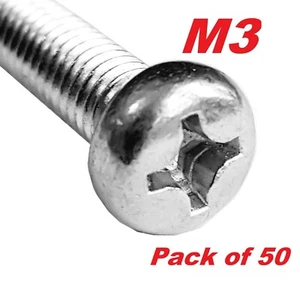 A2 Stainless Steel JIS Philips Head Screws - M3 x 25mm (Pack of 50) - Picture 1 of 1