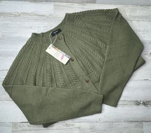 Dokotoo Sweater Cardigan Chunky Cable Knit 3/4 Sleeve Green Women’s Size: L NWT! - Picture 1 of 12