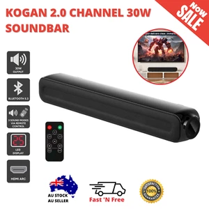 Kogan 2.0 Channel Home Theater 30W Soundbar LED Display Remote Control - Picture 1 of 11