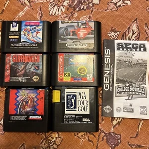 Sega Genesis Cart Lot Cliffhanger PGA Summer Challenge Winter Olympics Football - Picture 1 of 9