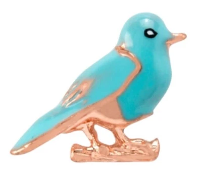 Origami Búho AZUL DE LA FELICIDAD PÁJARO AZUL Esmalte Flotante ANIMAL Dije Foto 1 de 2