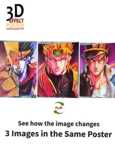 JOJO'S BIZARRE ABENTEUER - Jotaro-3D Poster 3DLenticular Effekt - 3 Bilder in einem - Bild 1 von 6