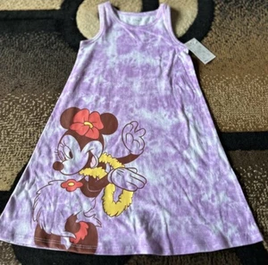 Disney Jumping Beans Minnie Mouse Girls Size 5 Purple Tie Dyed Tank Dress NWT - Picture 1 of 9