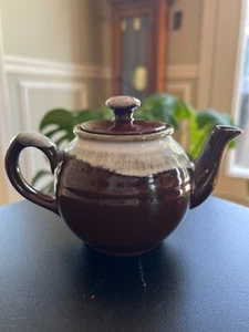 Vintage Japan Mid Century Modern Brown Drip Glaze Teapot - Picture 1 of 4