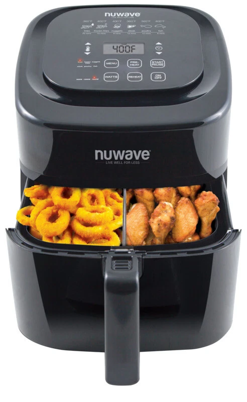 NuWave Brio 6 Quart LED Black Air Fryer as Seen on TV 120v 4840963