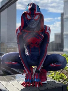 Tuta Cosplay Adulto/Bambino Spider-Man 2099 Costume Cosplay Body Zentai Halloween - Foto 1 di 5