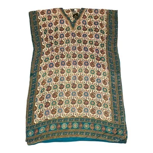 Venice Blue Printed One Size Maxi Kimono Caftan Kaftan Summer Beach Dress - Picture 1 of 5