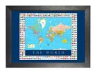 The Map And Flags Of The World Poster Travel Country Ocean Islands Picture Print