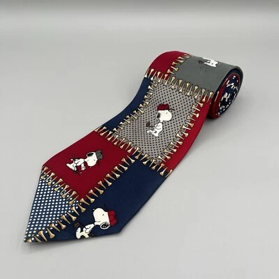 Camiseta de golf vintage Peanuts Snoopy cuello corbata 100 % seda hecha en EE. UU. multicolor Foto 1 de 4