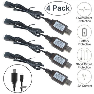 4PCS 1A RC USB Charger Cable For 2S 7.4V LiPo Battery RC Quadcopter FPV Drone - Picture 1 of 6