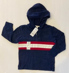 NWT Gymboree Ski Cabin Size 5 Nordic Flag Navy Blue Rugby Hoodie - Picture 1 of 1