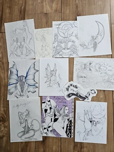 ORIGINAL 2000's AMERICAN WHITE PRISON JAIL ART PENCIL & INK ON PAPER LOT OF 26 - Picture 1 of 11
